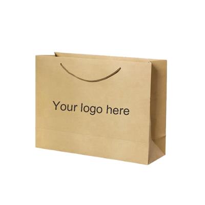 China Recyclable Accept Custom Order And Kraft Paper Material Brown Paper Bags With Rope Handles for sale