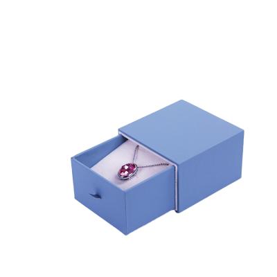 China Recyclable Luxury Handmade Printed Sliding Jewelry Packaging Necklace Pendant Box for sale