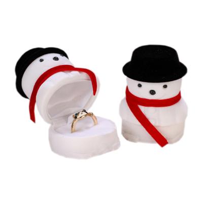 China Creative Recyclable Christmas Snowman Shape Jewelry Ring Box for sale