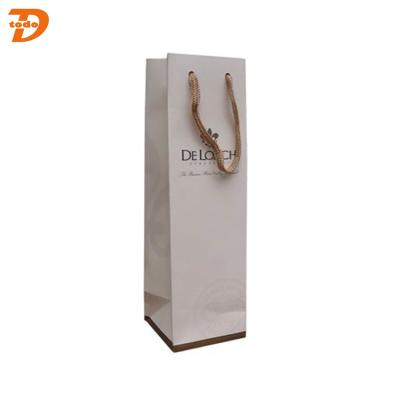 China Recyclable Wholesale Custom High End Wine Packaging Single Bottle Paper Bag For Wine for sale