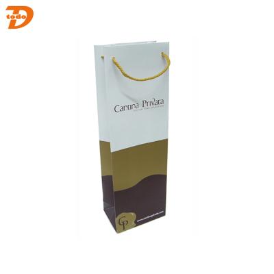 China Single Recyclable Champagne Wine Bottle Gift Bag With Custom Print for sale