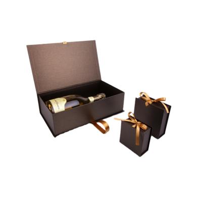 China Recyclable Luxury Paperboard Bottle Rigid Single Wine Gift Box for sale