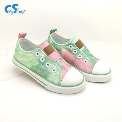 China Flat Slip On Boys Girls Printing Canvas Kids School Vulcanization Flat Casual Shoes for sale