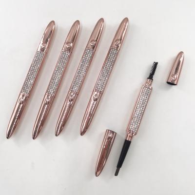 China Wholesale Waterproof Private Label Double Head Brow Pencil 2 In 1 Private Label Eyebrow Pen for sale