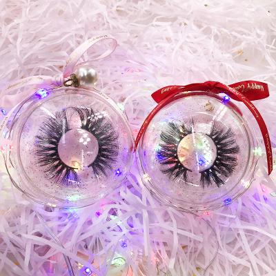 China Dramatic Crystal Clear Lashes Box with 25mm 5D Mink Eyelashes Wholesale Price Mink Lash Vendor for sale