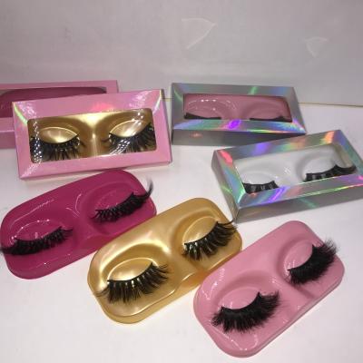 China Long Dramatic Eyelashes 25mm Fluffy Mink Lashes With Face Tray Pink Gold Color 3D Eyelash Bomb Thick Strands for sale