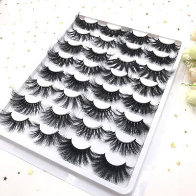 China wholesale 30mm false eyelashes 16 pairs strands in Tray Full Strip 30mm Mink Lashes for sale