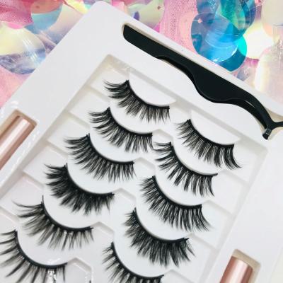 China Long 2021 New 10pairs Natural Natural Eyelashes Whips Tray Lashes Magnetic Supplies Wholesale Wick Glue for sale