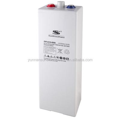 China Safety Sunstone Manufacture OPG Series 2v 600ah Gel OPzV Battery Lead Acid Battery for sale