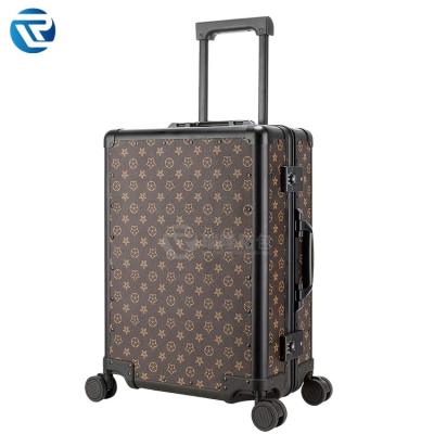 China High Quality Luxury Durable Suitcase Trolley Bag Outdoor Traveling Genuine Leather Waterproof Luggage Boarding Suitcase for sale