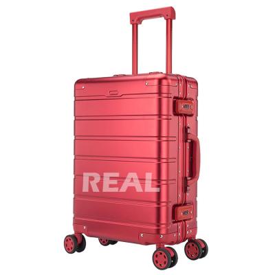 China Factory Wholesale Outdoor Travel Boarding Aluminum Luggage 20 24 Inch Luggage With Wheels Can Be Customized Large Capacity Latest Style for sale