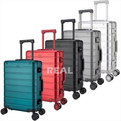 China Outdoor Traveling Boarding Factory Wholesale All 2023 Aluminum Alloy Large Capacity Aluminum Frame Hot Selling Pure Metal Suitcase Pure Alloy Luggage for sale