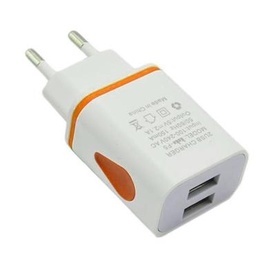 China New USB Universal Wall Charger Dual Port Outlet 2A Travel Plug Power Adapter Compatible For Phone EU Plug for sale