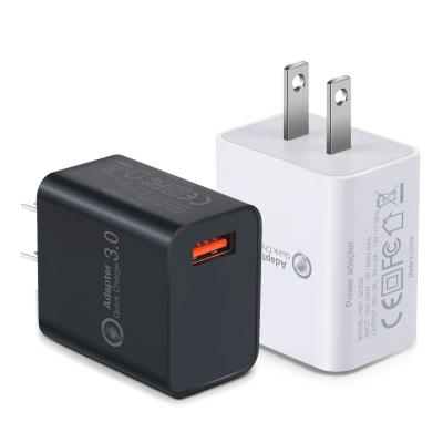 China US/EU Plug 18W QC 3.0 USB Wall Adapter Charger 18W Quick QC 3.0 USB Charger for sale