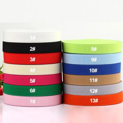 China Wholesale Colorful Elastic Webbing Elastic Band Viable Sewing High Quality Flat Strap 2.0cm Wide Elastic for sale