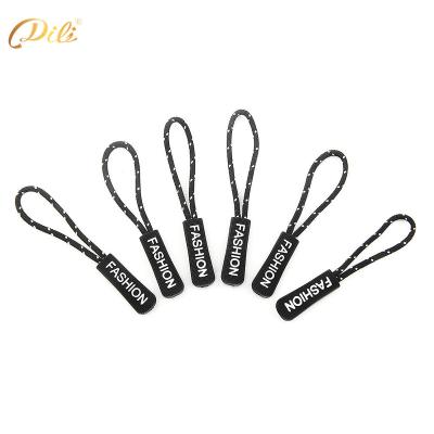 China Decorative Pull Puller Puller Nickel Free PVC Garment Zipper Tags For Backpacks for sale