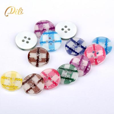 China Durable Diameter 0.5inch Resin Button Four Holes Buttons For Polo Shirt Button With Logo for sale