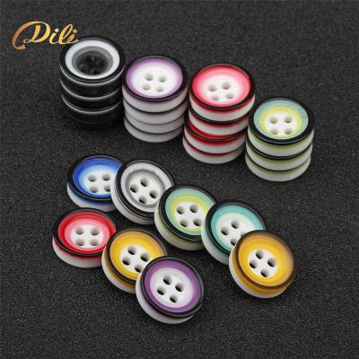 China Durable 12mm Diameter Resin 4 Holes Buttons For Clothing T-shirt Buttons Button With Logo for sale