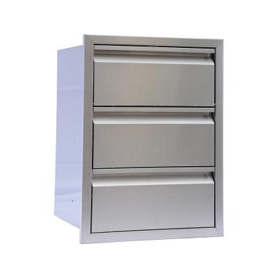 China Modern Stainless Steel Kitchen Outdoor BBQ Island Triple Drawers for sale