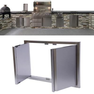 China 304 stainless modern outdoor kitchen storage construction in the bbq storage double door for sale