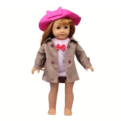 China 2022 Cartoon Toy Amazon Hot Selling Doll Girl Jacket and American T-shirt and Hat 18 Inch Fashion Jacket and T-shirt and Hat for sale