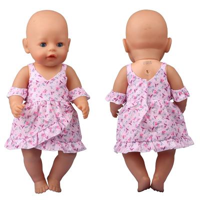 China 2022 Hot Selling Amazonian Girl's One-Shoulder Doll Cartoon Toy Floral Dress 18 Inch Fashion Floral One-Shoulder Dress for sale