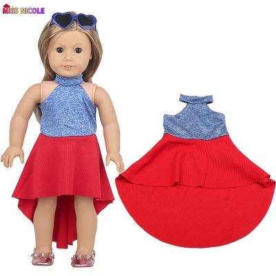 China 2022 Amazon Hot Selling American Red Princess Toy Doll American Girl Cartoon Dress Red Princess 18 Inch Fashion Dress for sale