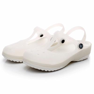 China 2021 Most Popular Light Weight Pure White PVC Women's Slippers Clog Woman And Garden Clogs Shoes For Beach for sale