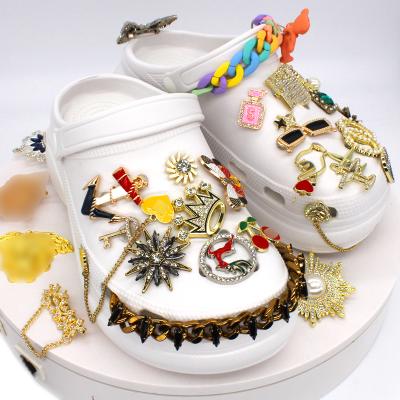 China Clog Charm Lady Aldult Metal Bling Shoes Charms Decoration for Garden Shoes Croc Jug Charms for sale