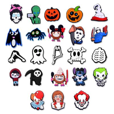 China 2021 Custom Clog Charm Wholesale New Customized Halloween PVC Cartoon Rubber Shoe Charms Decoration Accessories For Clog Shoes for sale