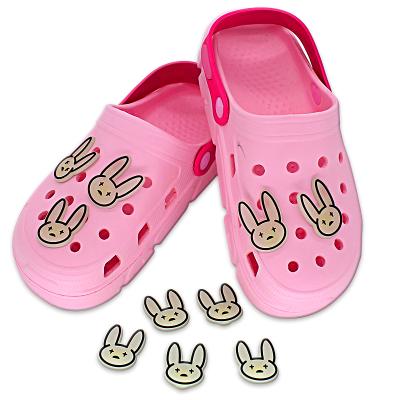 China New Trend Designer Custom Clog Charm Patches Rabbit Bad Glow In The Dark Croc Charms for sale