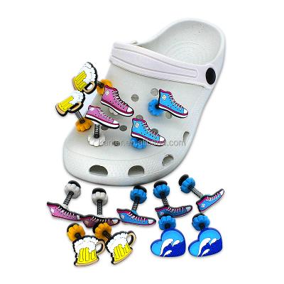 China New Luxury 3D Cartoon Spring Shoe Clog Custom Supplier Charms Accessories Shoes Flower Buckle for sale