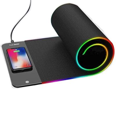 China Black Gaming Game Charging RGB Light Printing Mouse Pad Purchasing Promotion Logo Wireless Charger High Quality Led Mouse Pads for sale