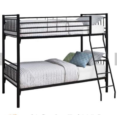 China Easy Assembling Cheap School Dormitory Metal Two Tiered Bunk Made Of Iron Bed , Metal Twin Bed for sale