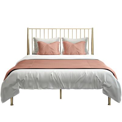 China Wholesale Modern Furniture Queen Size Wrought Metal Iron Double Bed Strong Frame for sale