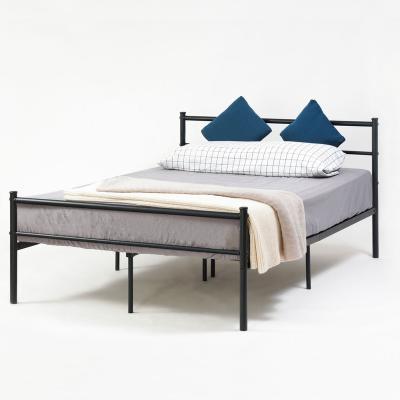 China Latest Design Adjustable Black Single Layer Modern King Size Frame Metal Bed for sale