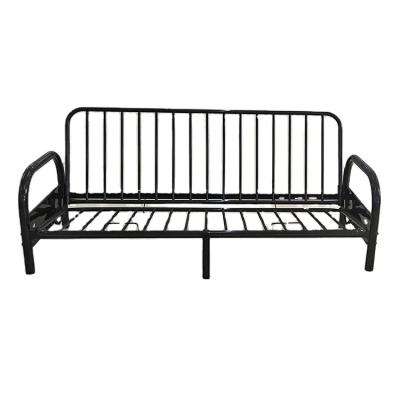 China Wholesale Functional Foldable Sofa Wrought Iron Price Metal Frame Daybed With Armrest for sale