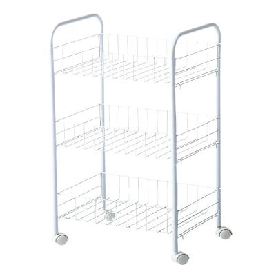 China Storage 3 Tier Metal Roll Roll Cart Rack Kitchen Storage Utility Cart for sale