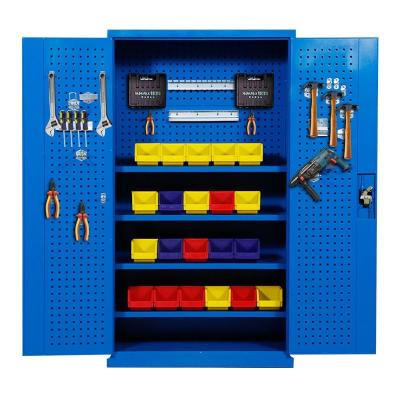 China Tool Storage Iron Locker Workshop Tool Box Double Door Locker Heavy Duty Thickened Safety Tool Cabinet for sale