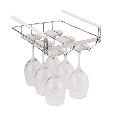 China 304 Stainless Steel Hanger Upside Down Stand Free Leg Punching Free Standing Upside Down Glass Rack for sale