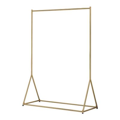 China Luxury Garment Metal Coat Gold Cloth Hanger Display Clothes Rack For Clothing Store FZ01-4 for sale