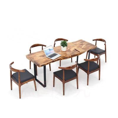 China Modern Metal Design Base Cast Iron Steel Dining Table for sale