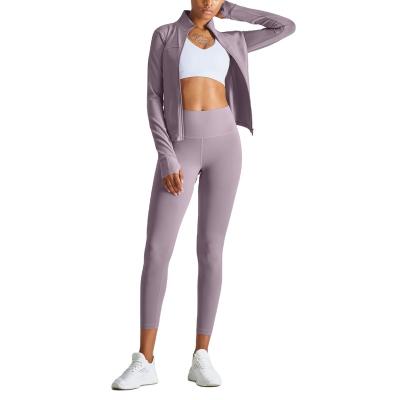 China Autumn New Arrival Yoga Women's Long Sleeve Waist Hip Lift Exercise Workout Skinny Diet Pants QUICK DRY Winter Outdoor Coat Suit Top for sale