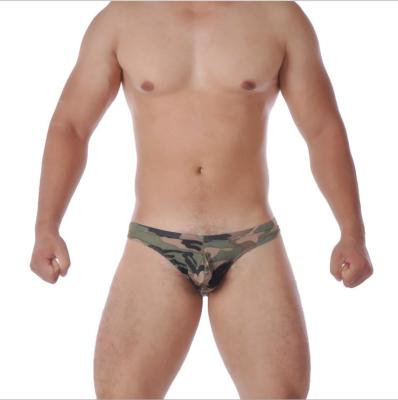 China Men Antibacterial Soft Breathable Underwear Panties Fashion Sexy Camouflage Printed Boxer Briefs Translucent Briefs for sale