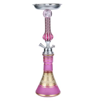 China Good Quality Wholesale Price Black Pink Ceramic Single Hose Arabic Shisha For Charcoal Water Pipe Shisha Hookah for sale