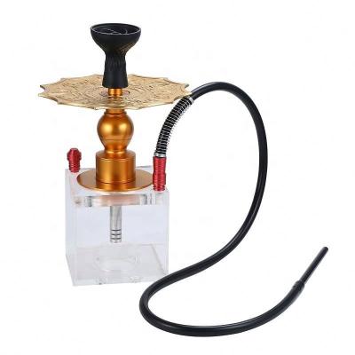 China With LED Shisha Hookah Light Acrylic and Metal Wholesale High Quality Aluminum Hookah Set Water Shisha Smoking Hookah with LED Light for sale