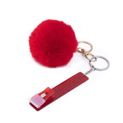 China Convenient hot sale woman key chain acrylic material puller with clip easy to catch credit card grabber for long nails for sale