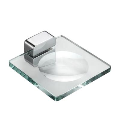 China Top Quality Modern Zinc Alloy Wall Mounted Glass Soap Dish Holder Bathroom for sale