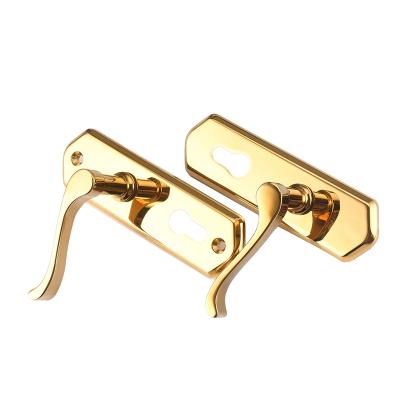 China Luxury Zinc Alloy Wooden Door Handles Gold Mortise Lock Interior Doors Lock With Locks for sale