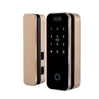 China Voice Navigation / Fingerprint Full Automatic Opening Smart Smart Lock For Glass Door for sale